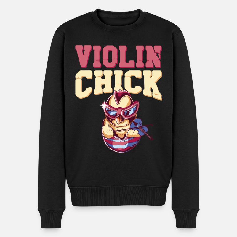 Violon Violoniste Fille Poulet - Pull Premium bio Homme - noir