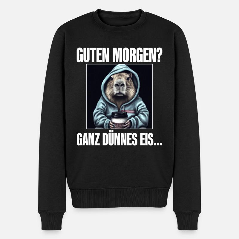 Guten Morgen Ganz Dünnes Eis - Männer Premium Bio Pullover - Schwarz