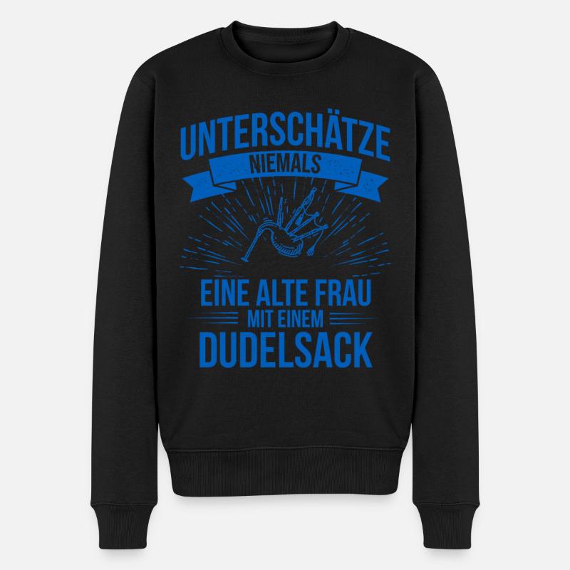 Dudelsack Dudelsackspieler Sackpfeife - Männer Premium Bio Pullover - Schwarz