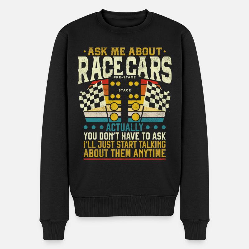 Drag Racing Race Car Retro Vintage - Männer Premium Bio Pullover - Schwarz