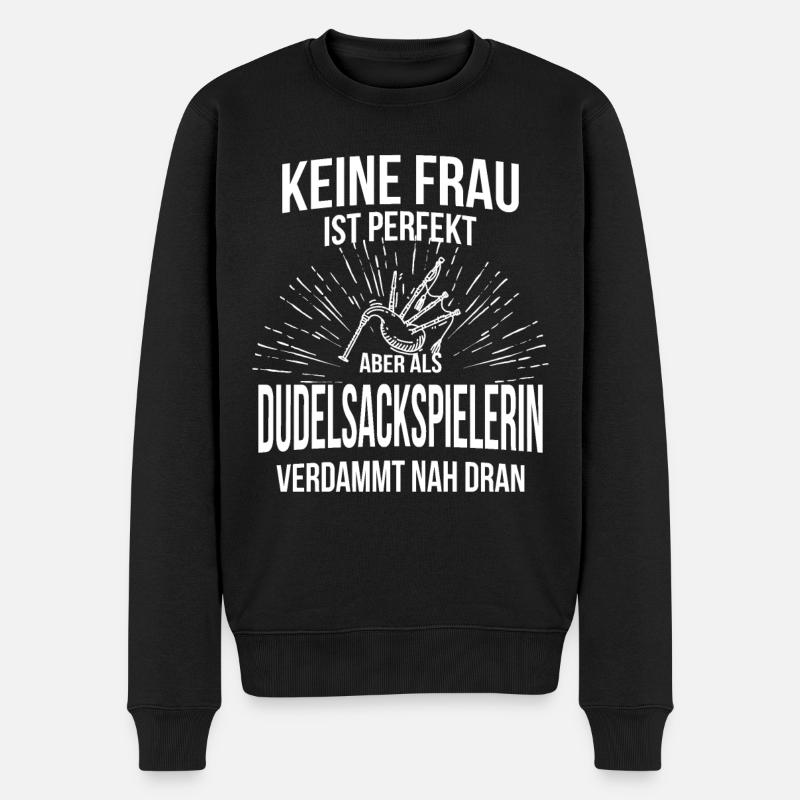 Dudelsack Dudelsackspieler Sackpfeife - Männer Premium Bio Pullover - Schwarz