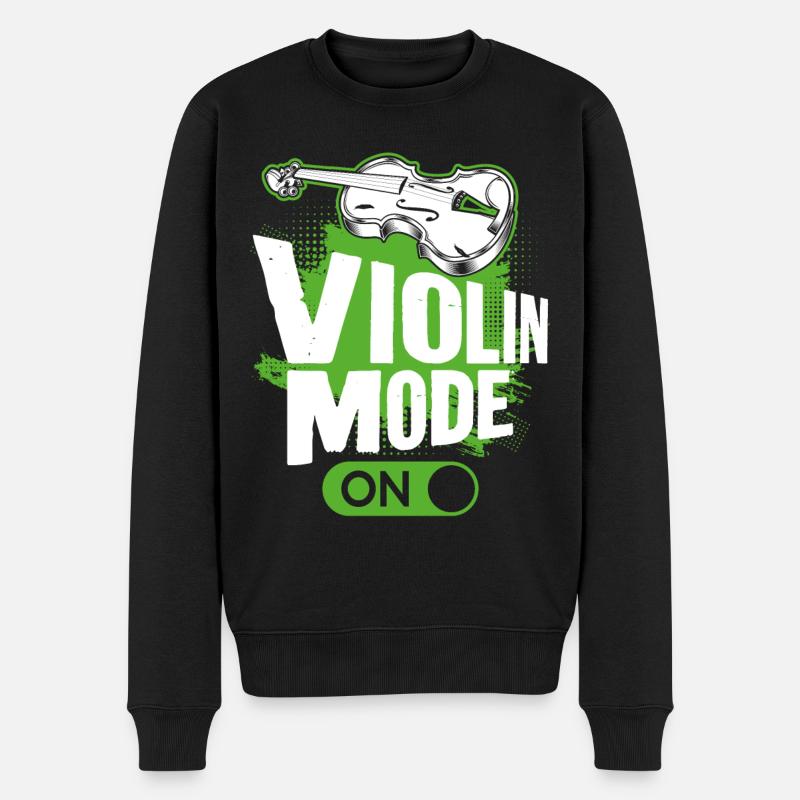 Violin Violinist Violin Mode On - Männer Premium Bio Pullover - Schwarz