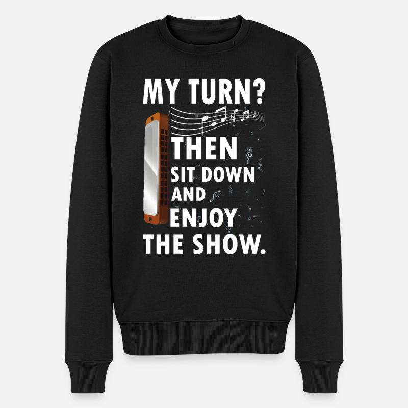 Funny harmonica harmonica instrument - Men's Premium Organic Jumper - black