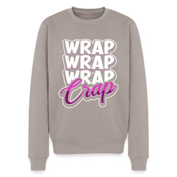 Wrap Wrap Wrap Crap - Soie aérienne - Pull Premium bio Homme - taupe - Devant - Nico (187cm)