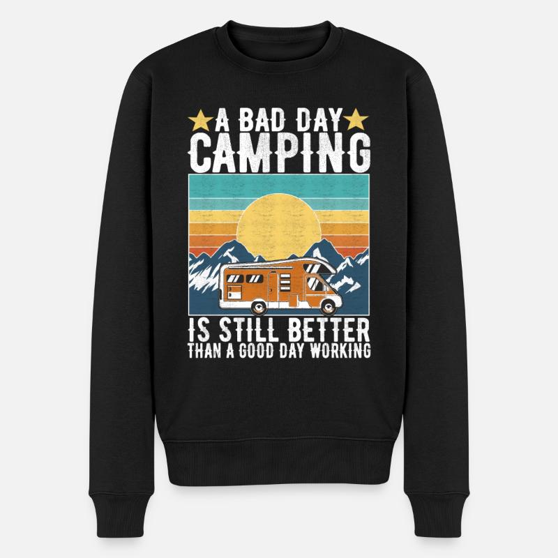 Camping Wohnmobil - Männer Premium Bio Pullover - Schwarz