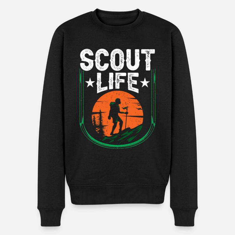 Camp de clan scout de la vie scoute des scouts - Pull Premium bio Homme - noir