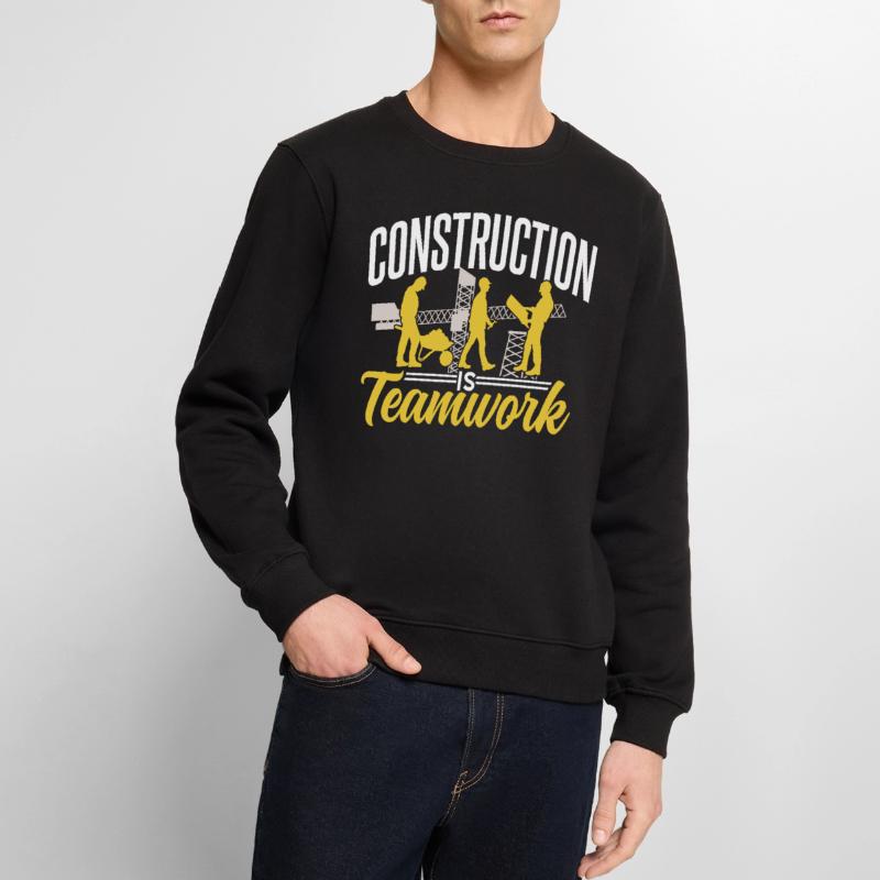 Construction work is teamwork Construction site construction Teamwork Men's Premium Organic Jumper