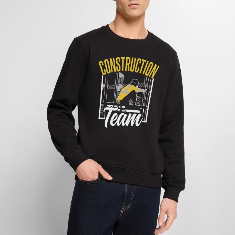 Construction Team Teamwork Construction Site Construction Workers Men's Premium Organic Jumper