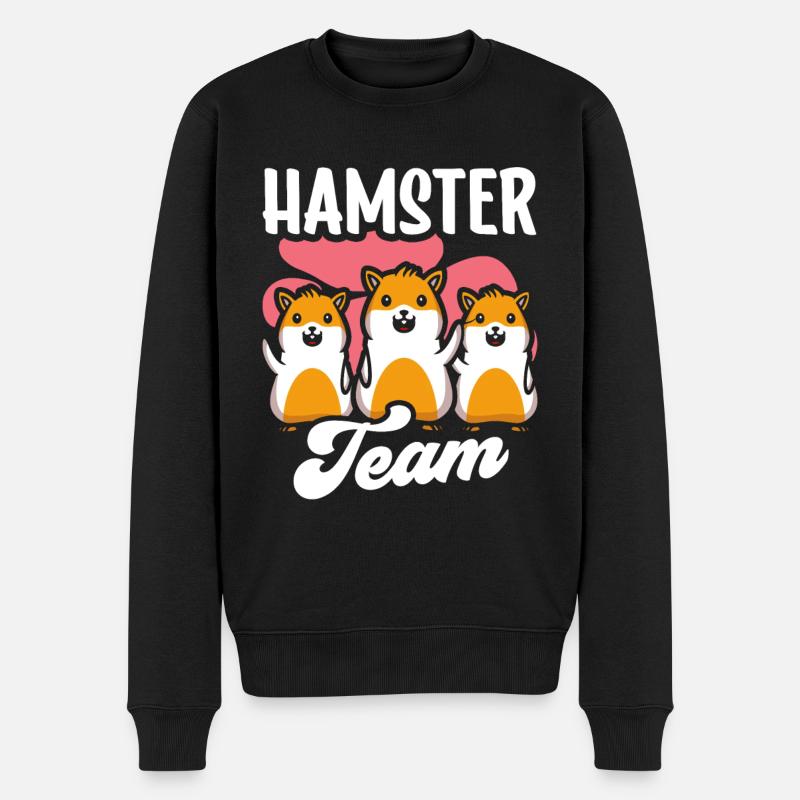 Hamster Team Propriétaire d’animaux mignon - Pull Premium bio Homme - noir
