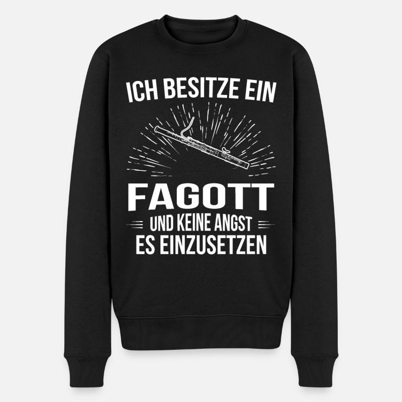 Fagott Fagottspieler Fagottist - Männer Premium Bio Pullover - Schwarz