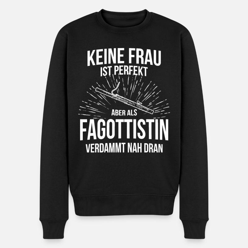 Fagott Fagottspieler Fagottist - Männer Premium Bio Pullover - Schwarz