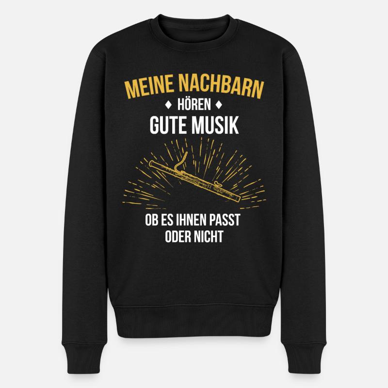 Fagott Fagottspieler Fagottist - Männer Premium Bio Pullover - Schwarz