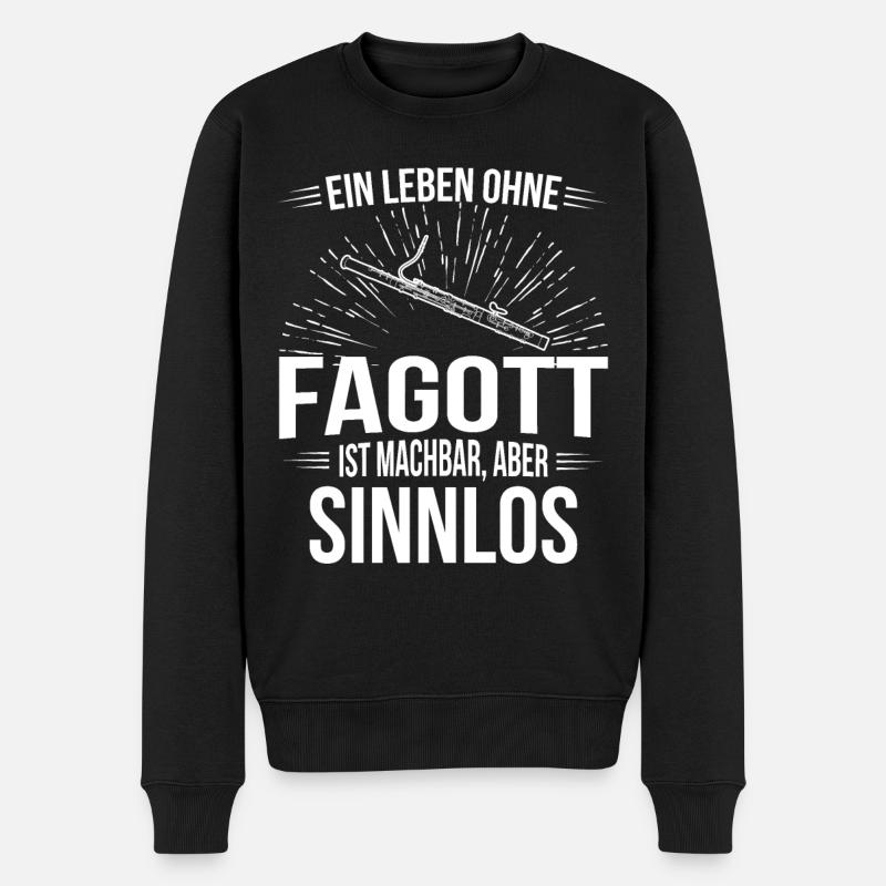 Fagott Fagottspieler Fagottist - Männer Premium Bio Pullover - Schwarz