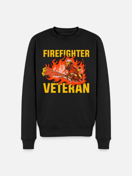 Firefighter Veteran Retirement Fire Brigade - Men's Premium Organic Jumper - black