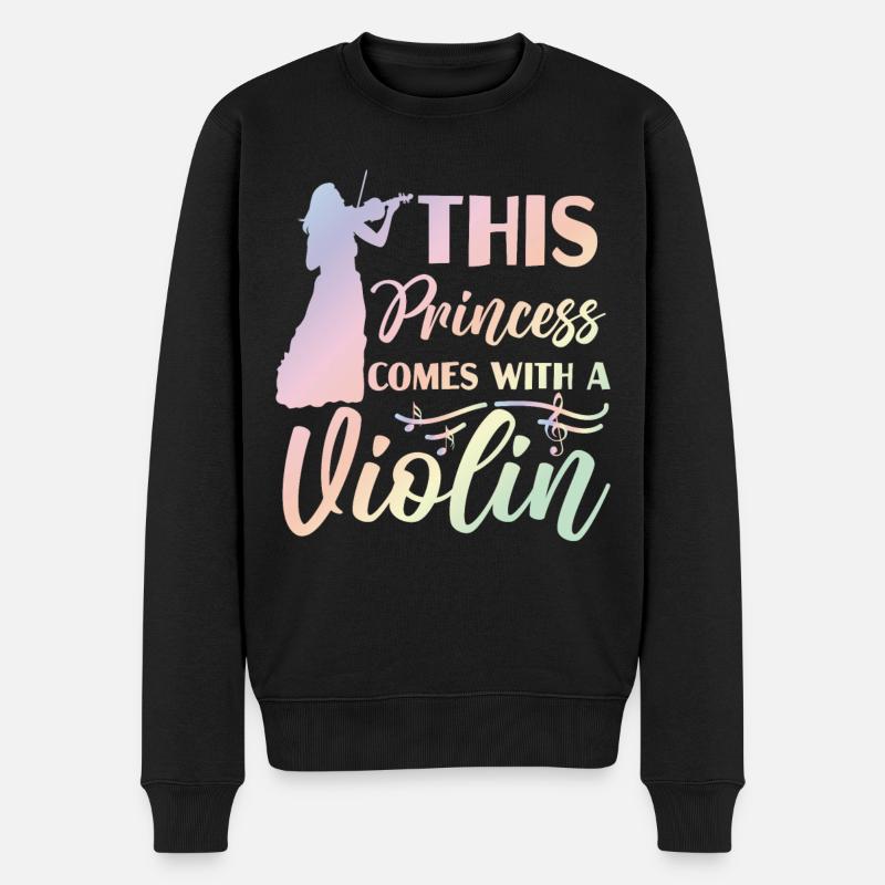 Violin Violinist Girl This - Männer Premium Bio Pullover - Schwarz