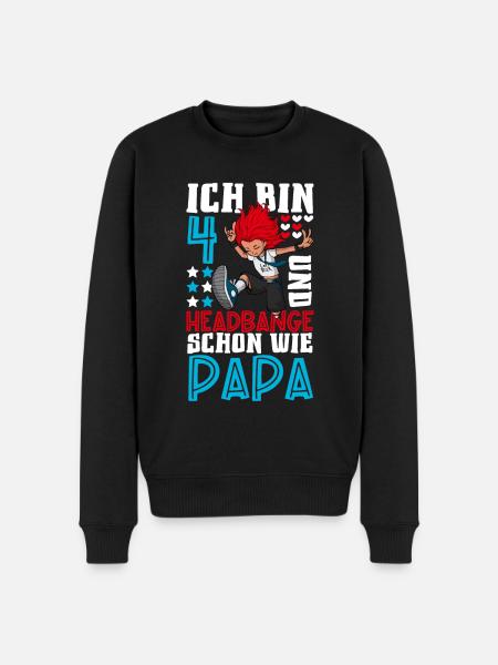 Ich bin 4 - Mädchen Rocker - Männer Premium Bio Pullover - Schwarz