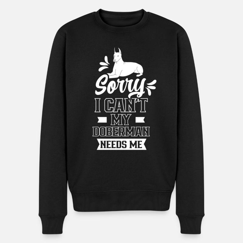 Kann Nicht Mein Dobermann Braucht Mich Doberman - Männer Premium Bio Pullover - Schwarz