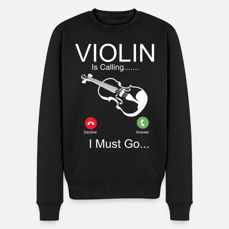 Violin Violinist Phone Display - Männer Premium Bio Pullover - Schwarz