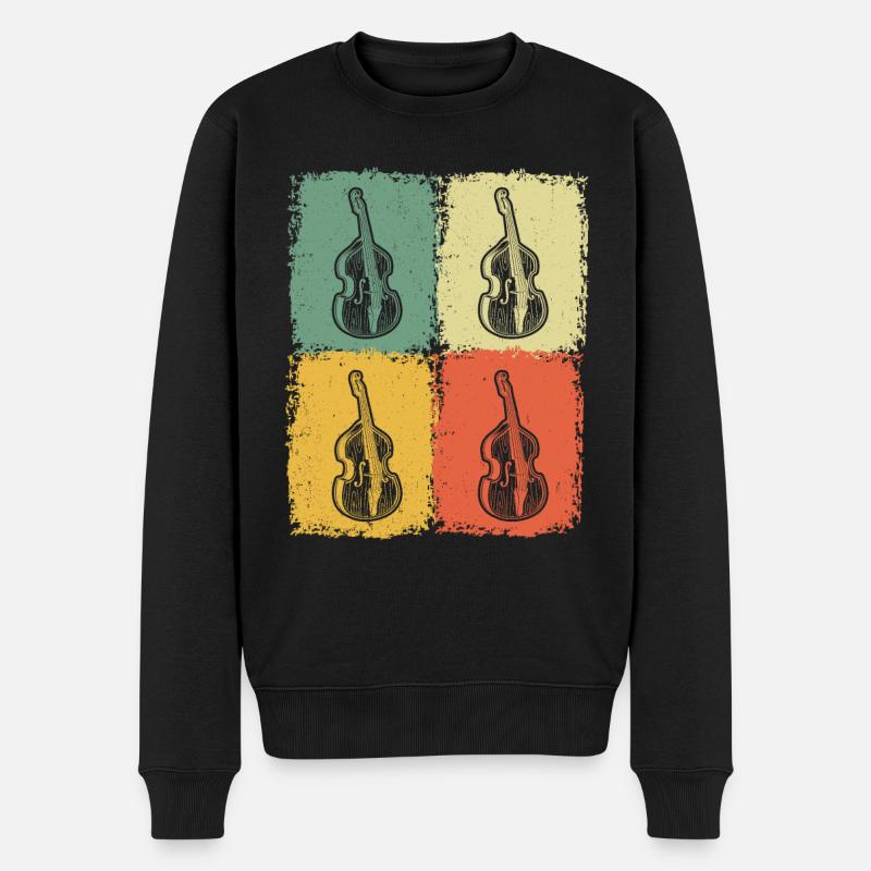 Contrebasse Contrebassiste Contrebassiste - Pull Premium bio Homme - noir