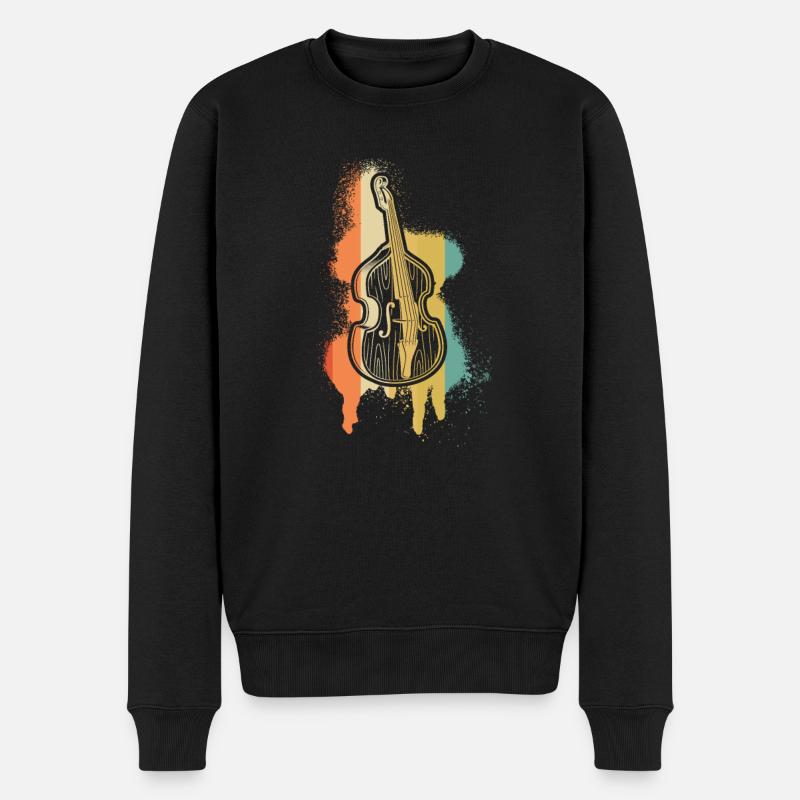 Kontrabass Kontrabassspieler Kontrabassist - Männer Premium Bio Pullover - Schwarz