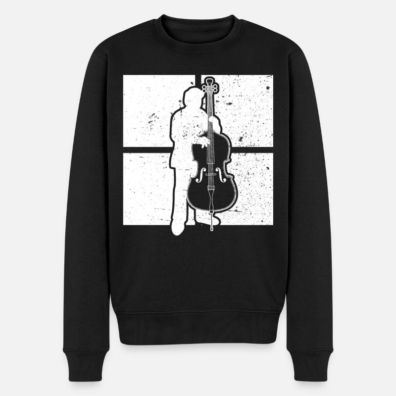 Kontrabass Kontrabassspieler Kontrabassist - Männer Premium Bio Pullover - Schwarz