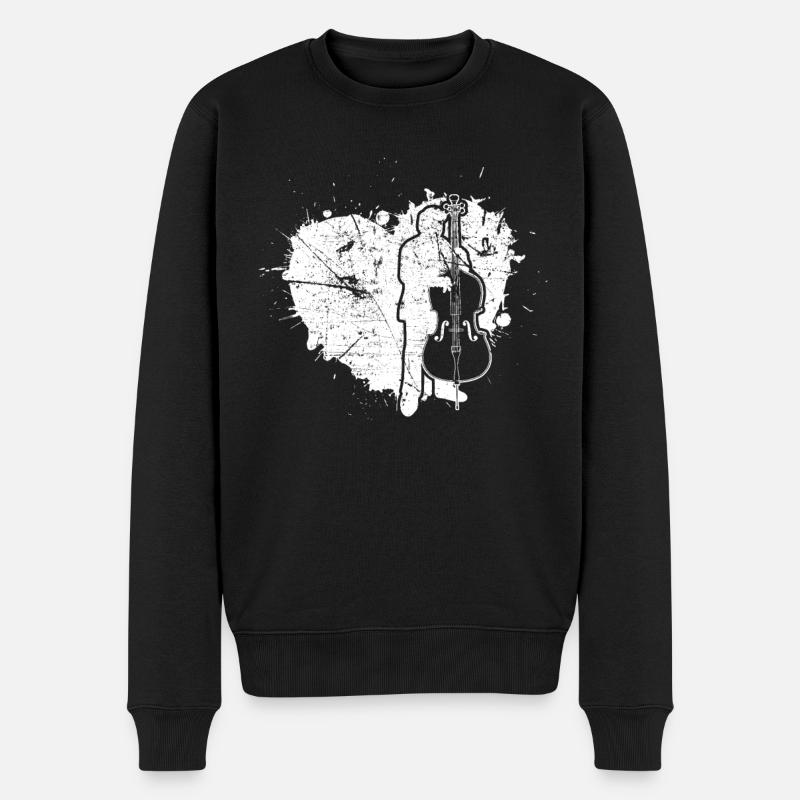 Kontrabass Kontrabassspieler Kontrabassist - Männer Premium Bio Pullover - Schwarz
