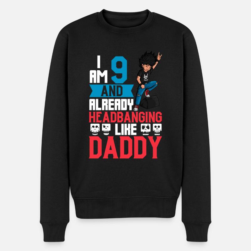 I'm 9 - Young Rocker - Men's Premium Organic Jumper - black