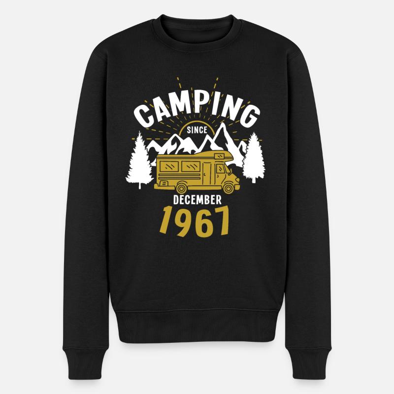 Anniversaire: Camping depuis décembre 1967 Camping-car - Pull Premium bio Homme - noir