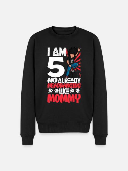 I'm 5 - Young Rocker - Men's Premium Organic Jumper - black