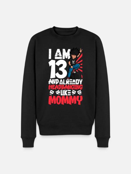 I'm 13 - Young Rocker - Men's Premium Organic Jumper - black