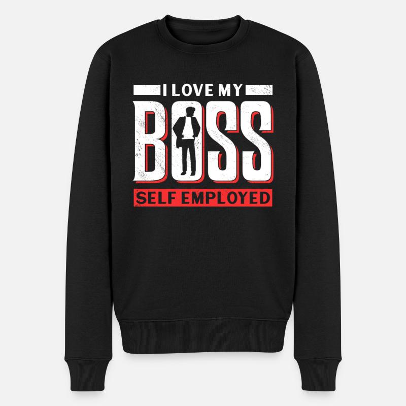 Ich Liebe Meinen Chef Selbstständig Freelancer - Männer Premium Bio Pullover - Schwarz