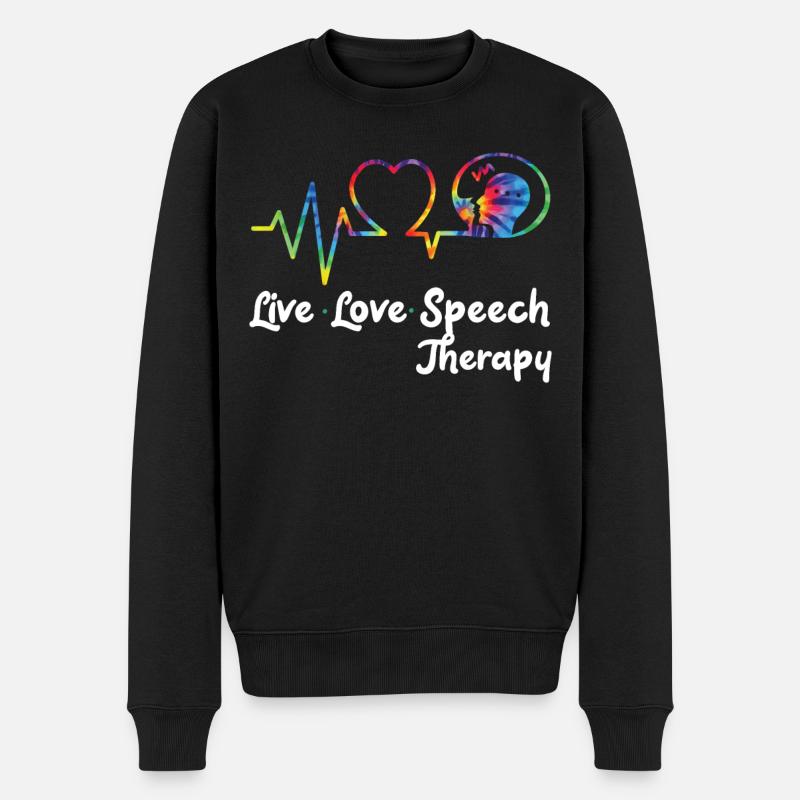 Speech Therapist Therapy Assistant - Men's Premium Organic Jumper - black