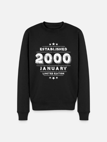 Birthday in January 2000 - January - Men's Premium Organic Jumper - black