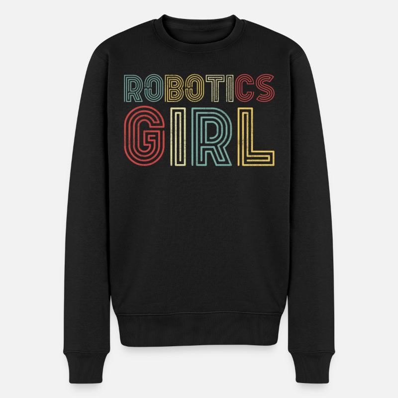 Robot Robotics Engineer Girl - Männer Premium Bio Pullover - Schwarz