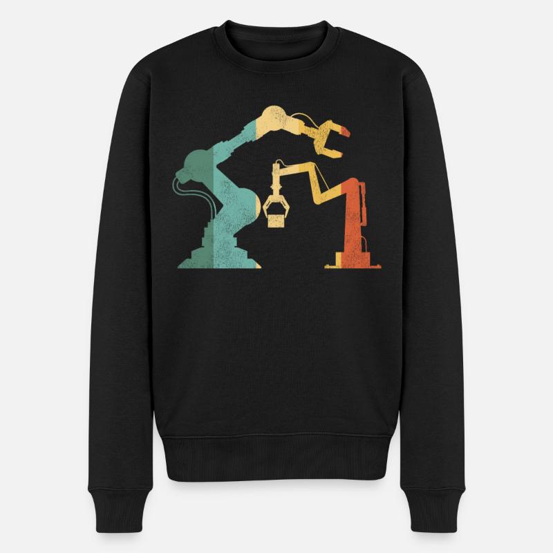 Robot Robotics Engineer Retro - Men's Premium Organic Jumper - black