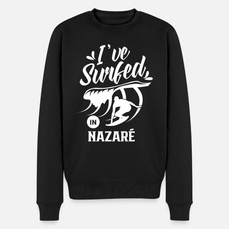 J’ai surfé à Nazaré Surfing Surfer - Pull Premium bio Homme - noir