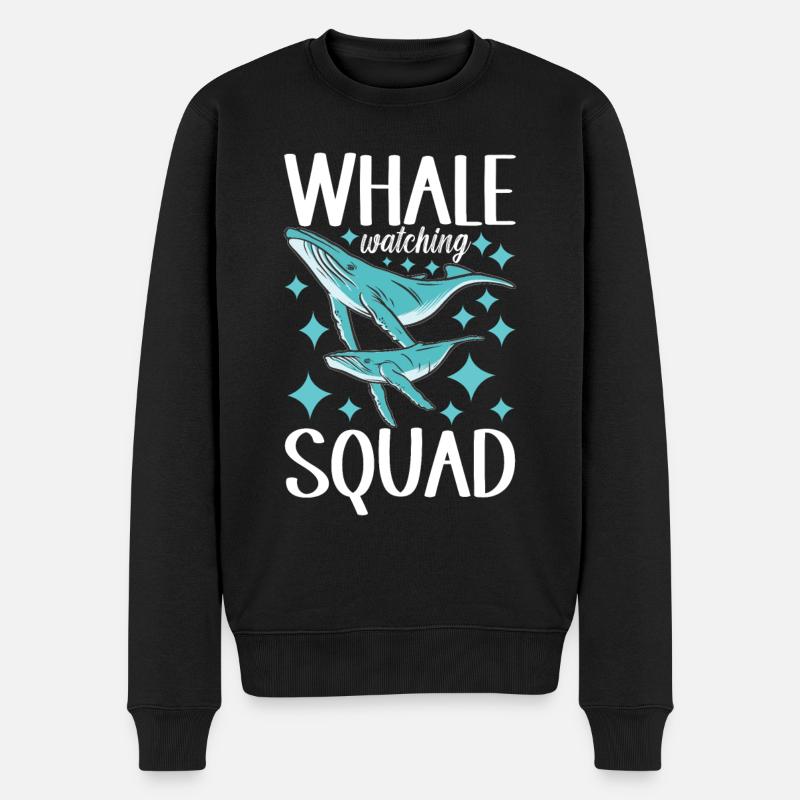 Observateurs de baleines - Pull Premium bio Homme - noir