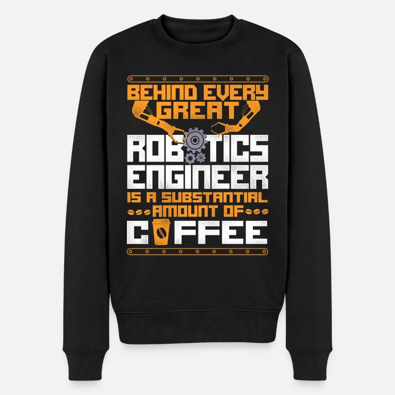 Robot Robotics Engineer Coffee - Men's Premium Organic Jumper - black