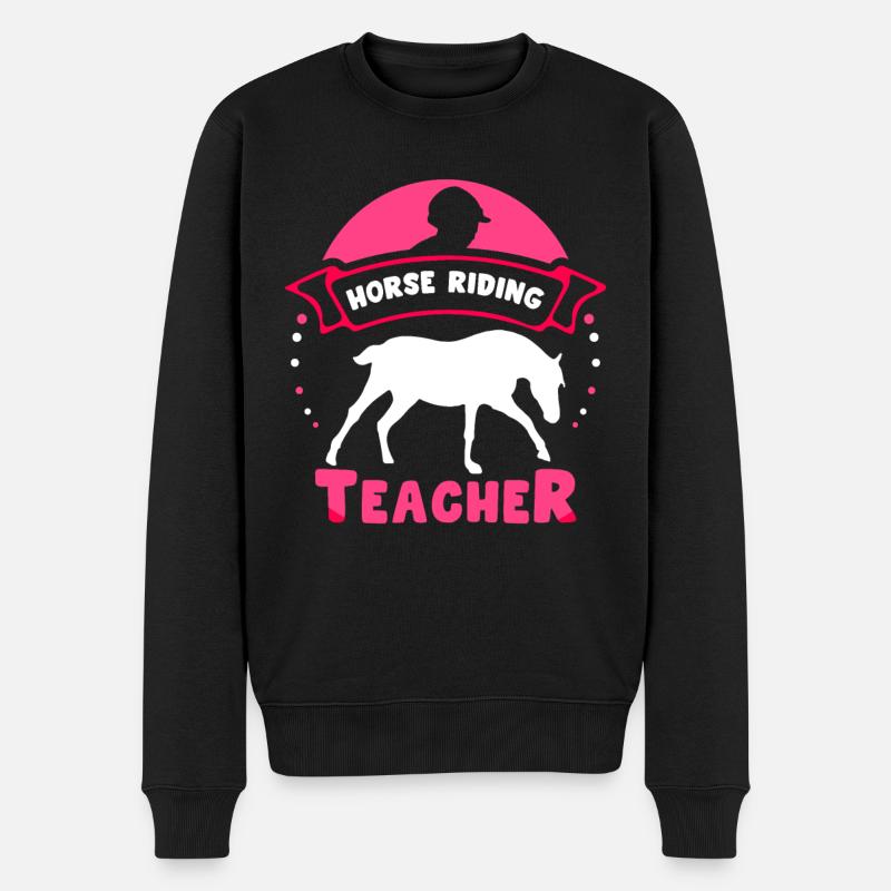 Moniteur d’équitation Cours d’équitation Équitation - Pull Premium bio Homme - noir