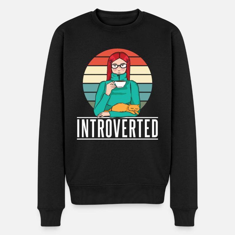Sarcasme introverti Introverti Timide - Pull Premium bio Homme - noir