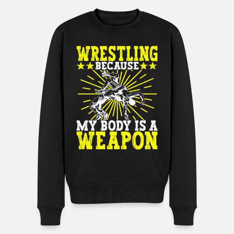 Wrestling Ringen Ringer - Männer Premium Bio Pullover - Schwarz