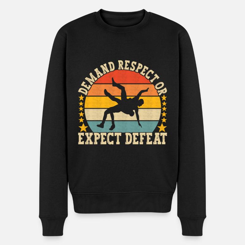 Wrestling Ringen Ringer - Männer Premium Bio Pullover - Schwarz