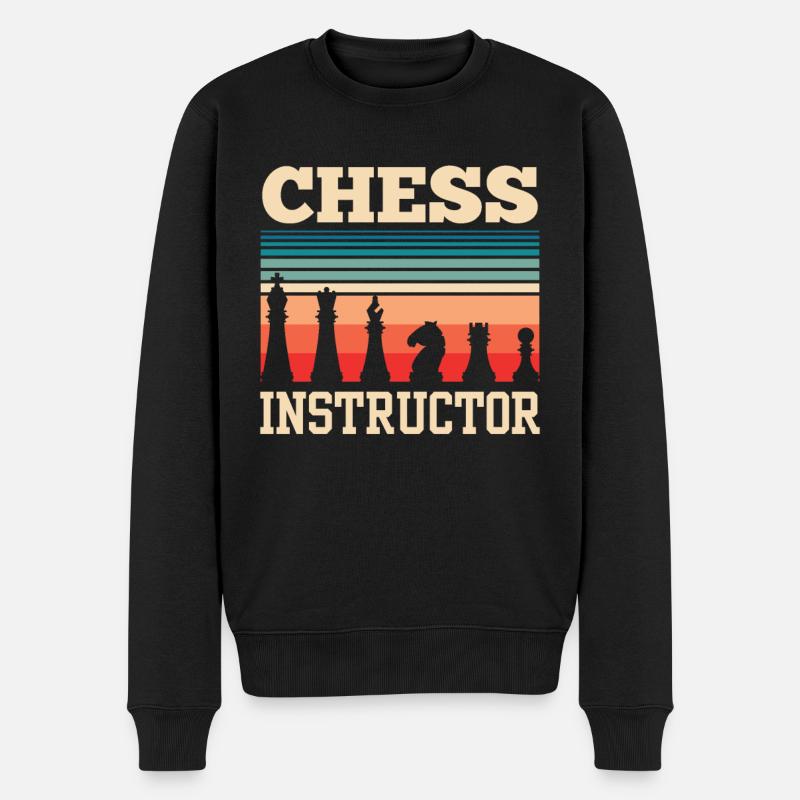 Schachlehrer Schach Schachspieler Schachverein - Männer Premium Bio Pullover - Schwarz
