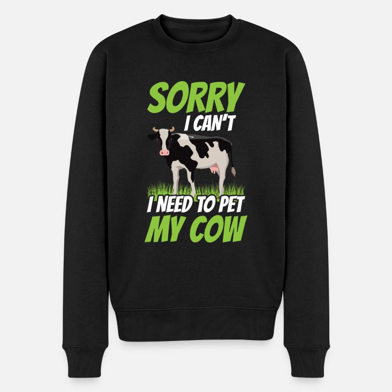 Kann Nicht Ich Muss Meine Kuh Streicheln Kühe - Männer Premium Bio Pullover - Schwarz