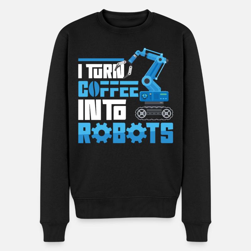 Robot Robotics Engineer Coffee I - Men's Premium Organic Jumper - black