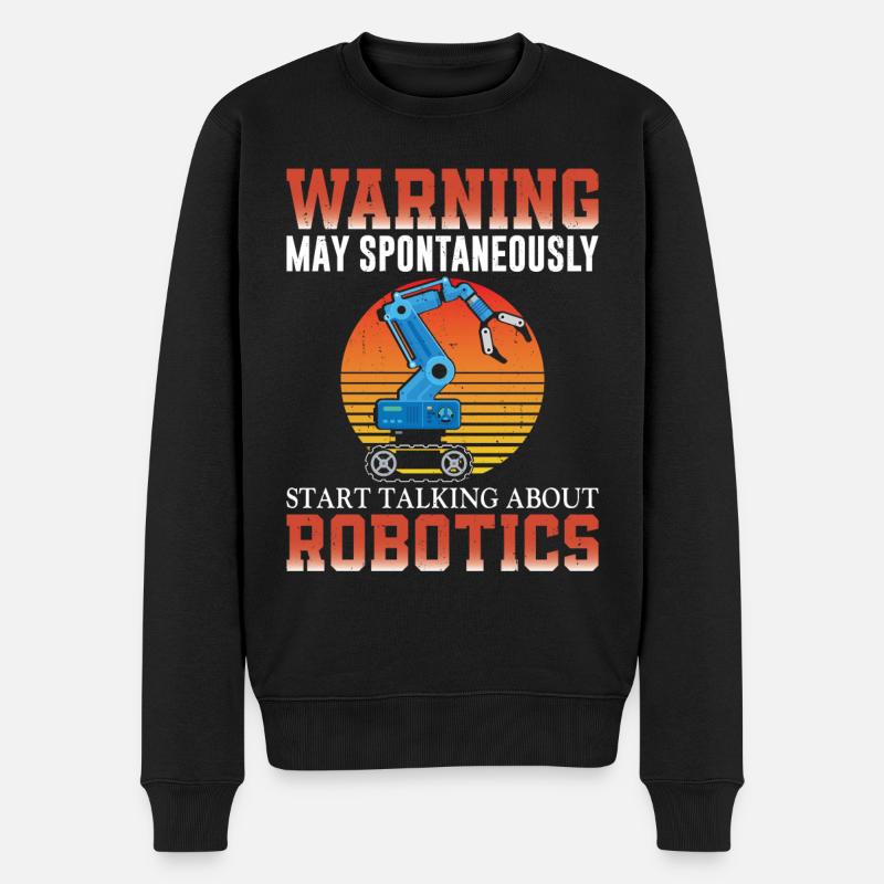 Robot Robotics Engineer Retro - Männer Premium Bio Pullover - Schwarz