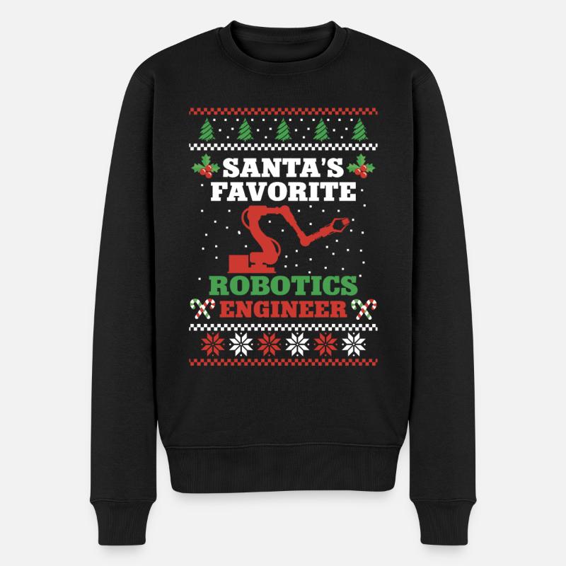 Robot Robotics Engineer Christmas - Men's Premium Organic Jumper - black