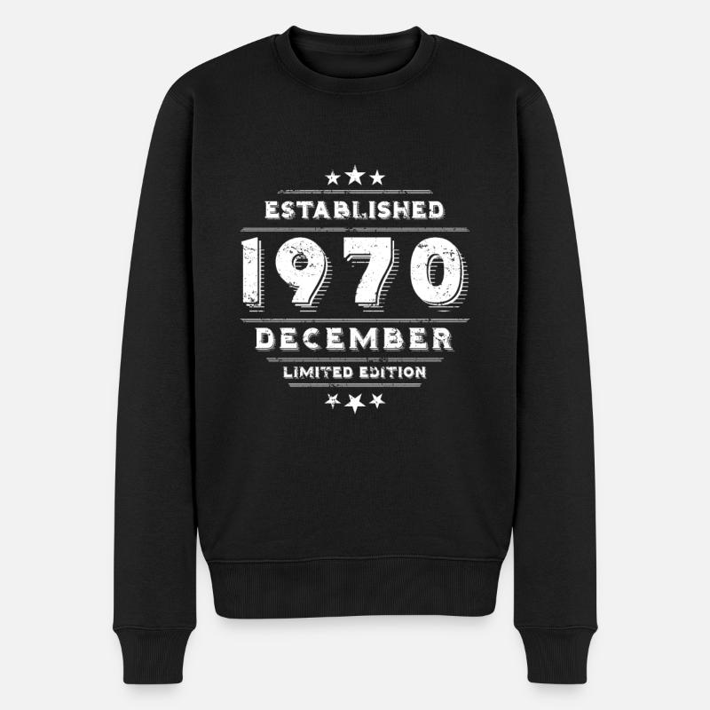 Geburtstag im Dezember 1970 - December - Männer Premium Bio Pullover - Schwarz