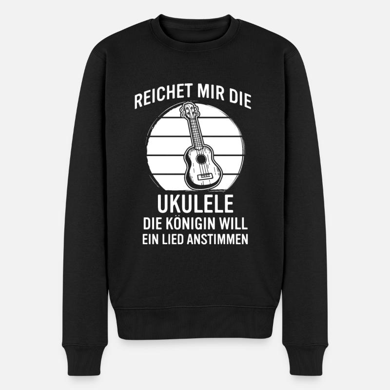 Ukulele Ukulele-Spieler Ukulelist - Männer Premium Bio Pullover - Schwarz