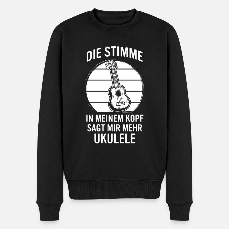 Ukulele Ukulele-Spieler Ukulelist - Männer Premium Bio Pullover - Schwarz